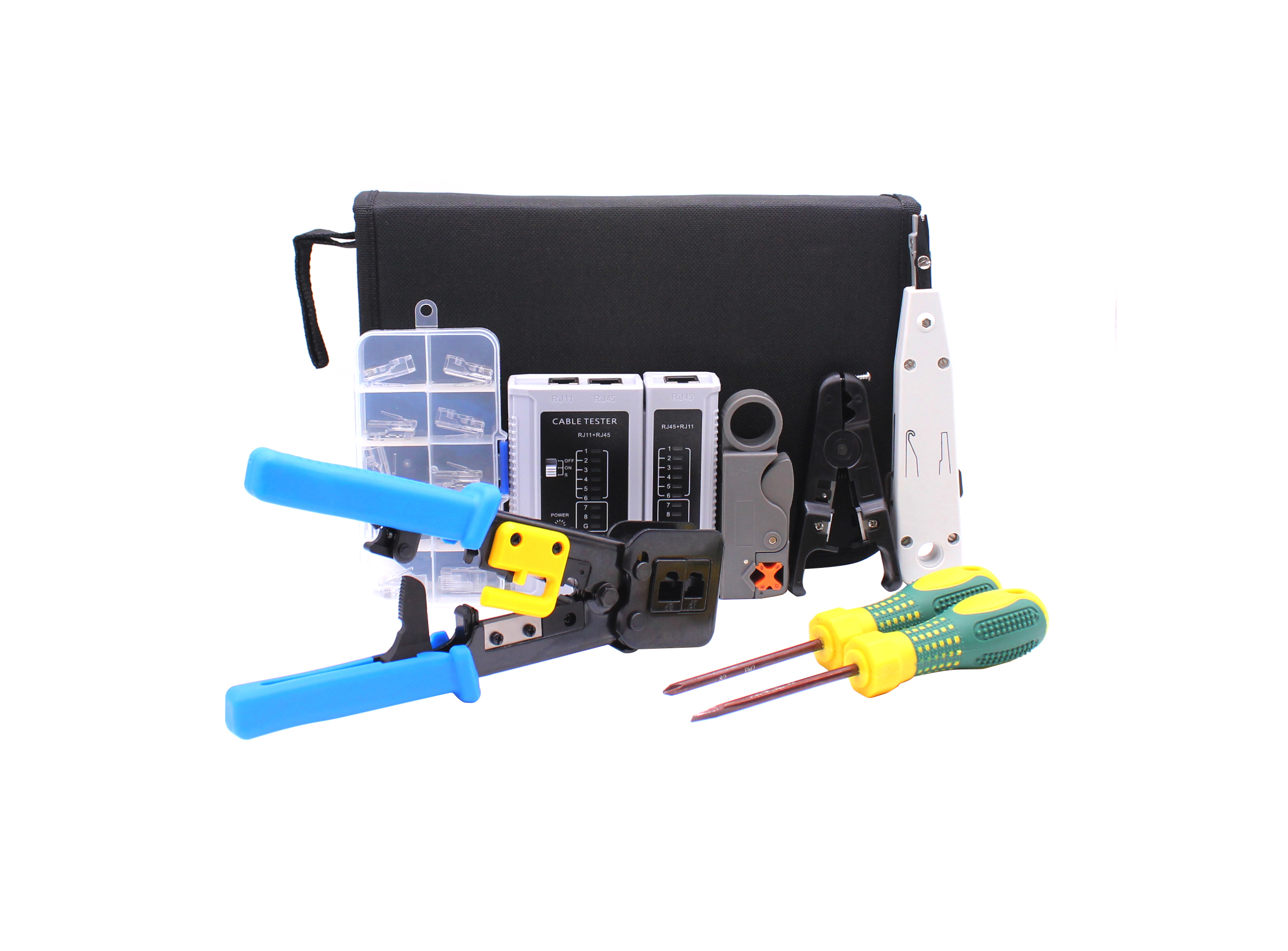 通孔式压接钳9件套工具包